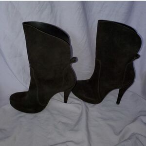Pedro Garcia Chocolate Suede Foldover Platform Ankle Boots EU 38 / US 7